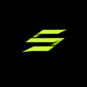 neon lime layered ribbon emblem